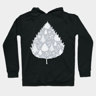 White Christmas Pattern with Nature Details 2 Hoodie